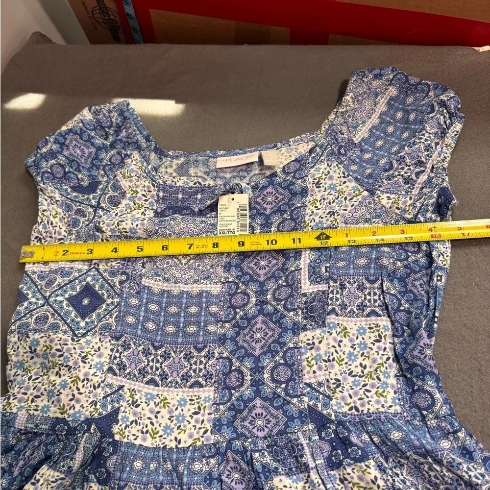 Place Blue and White Casual  Dress Size 16 (XXL/TTG)